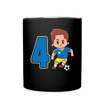 4e anniversaire 4 ans de football joueur de football - Mug uni - noir - Devant