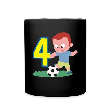 4e anniversaire 4 ans de football joueur de football - Mug uni - noir - Devant