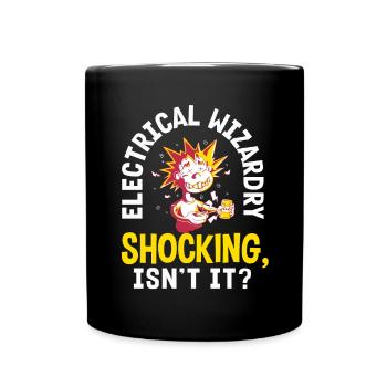 Electricité Sorcellerie Choquant Humour Électricien - Mug uni - noir - Devant