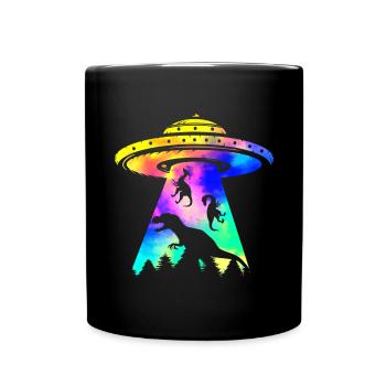 Enlèvement d’OVNI par un dinosaure extraterrestre - Mug uni - noir - Devant