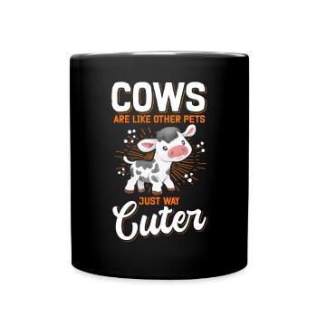 Kuh süße Kühe Kuhliebhaber Geschenk - Tasse einfarbig - Schwarz - Vorne