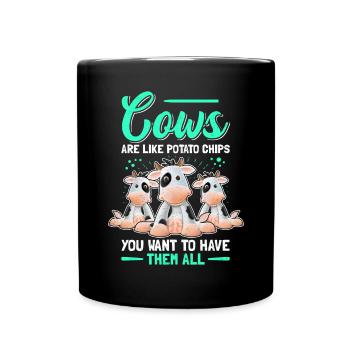 Cow Cow Lover | cute cows gift - Full Colour Mug - black - Front