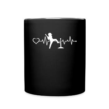 T-ball Player Heartbeat Tee-ball Heartbeat Heart - Full Colour Mug - black - Front