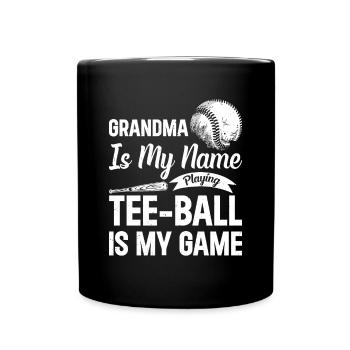 Grand-mère, c’est mon nom qui joue Le tee-ball est mon jeu - Mug uni - noir - Devant
