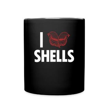 Ich liebe Shells Shell Bag Hunter Seashell - Tasse einfarbig - Schwarz - Vorne