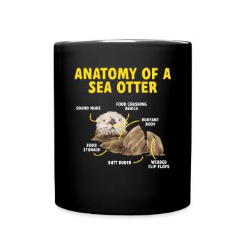 Seeotter - Tasse einfarbig - Schwarz - Vorne
