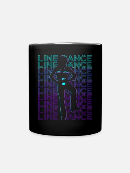 Danse en ligne Danse en ligne Danseuse en ligne Rétro - Mug uni - noir