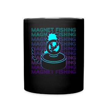 Magnet Fishing Magnet Fisherman Retro - Full Colour Mug - black - Front