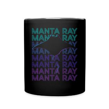Manta Rochen Stachelrochen Retro - Tasse einfarbig - Schwarz - Vorne