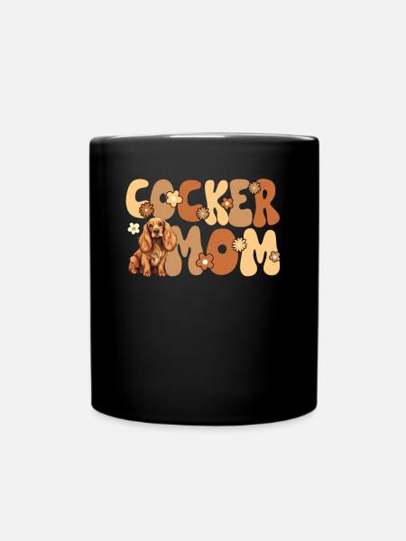Cocker Épagneul Groovy Cocker Maman - Mug uni - noir