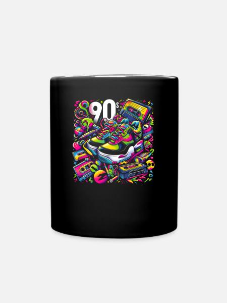 90er Jahre Retro - Tasse einfarbig - Schwarz