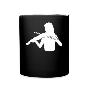 Geigerin Melodie Virtuosin Klassik Liebe - Tasse einfarbig - Schwarz - Vorne