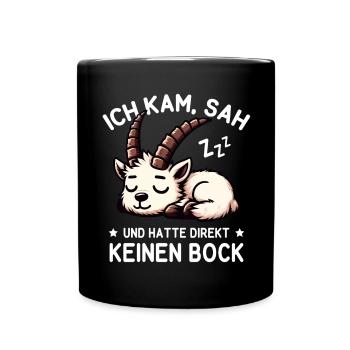 Süßer schlafender Steinbock hat null Bock - Tasse einfarbig - Schwarz - Vorne