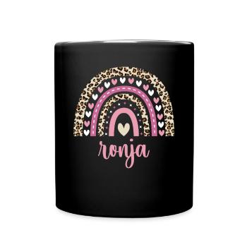 Ronja Regenbogen Name Geburtstag Ronja - Tasse einfarbig - Schwarz - Vorne