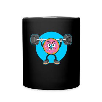 Donut PowerLifting Workout -Weightlifter - Full Colour Mug - black - Front