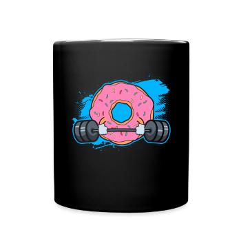 Donut PowerLifting Workout -Weightlifter - Full Colour Mug - black - Front