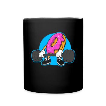 Donut PowerLifting Workout -Weightlifter - Full Colour Mug - black - Front