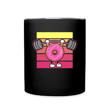 Donut PowerLifting Workout -Weightlifter - Full Colour Mug - black - Front
