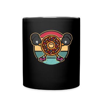 Donut PowerLifting Workout -Weightlifter - Full Colour Mug - black - Front