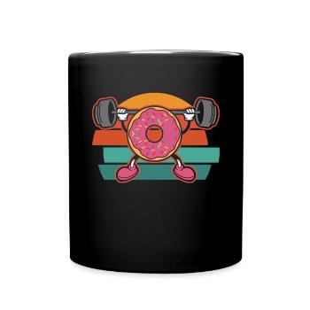 Donut PowerLifting Workout -Weightlifter - Full Colour Mug - black - Front