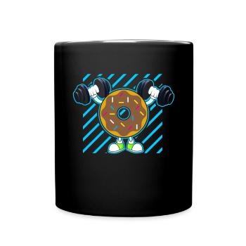 Donut PowerLifting Workout -Weightlifter - Full Colour Mug - black - Front