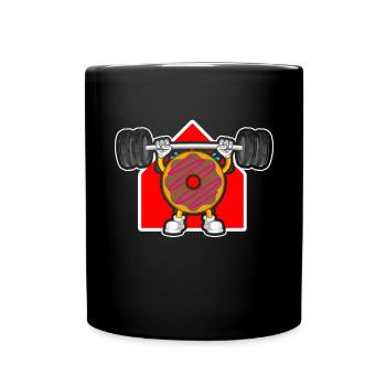 Donut PowerLifting Workout -Weightlifter - Full Colour Mug - black - Front