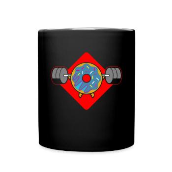 Donut PowerLifting Workout -Weightlifter - Full Colour Mug - black - Front