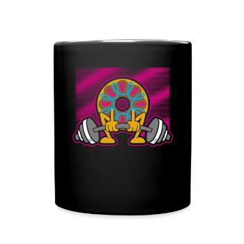 Donut PowerLifting Workout -Weightlifter - Full Colour Mug - black - Front