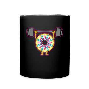 Donut PowerLifting Workout -Weightlifter - Full Colour Mug - black - Front