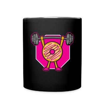 Donut PowerLifting Workout -Weightlifter - Full Colour Mug - black - Front