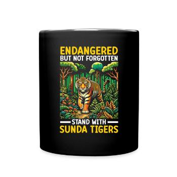 Gefährdete Arten Sunda Tiger Tierrechte - Tasse einfarbig - Schwarz - Vorne