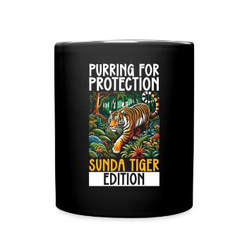 Endangered Species Sunda Tiger Animal Rights - Full Colour Mug - black - Front