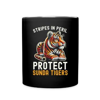 Endangered Species Sunda Tiger Animal Rights - Full Colour Mug - black - Front