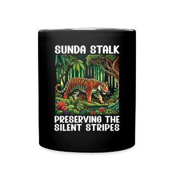 Endangered Species Sunda Tiger Animal Rights - Full Colour Mug - black - Front