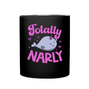 Narwhal Unicorn Whale - Full Colour Mug - black - Front