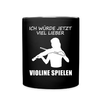 Sehnsucht Violinen Spielzeit Geschenk - Tasse einfarbig - Schwarz - Vorne