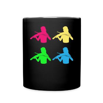 Colorful Violinists Ensemble Harmony - Full Colour Mug - black - Front