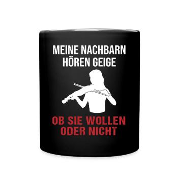 Violon voisins Sound Check cadeau - Mug uni - noir - Devant