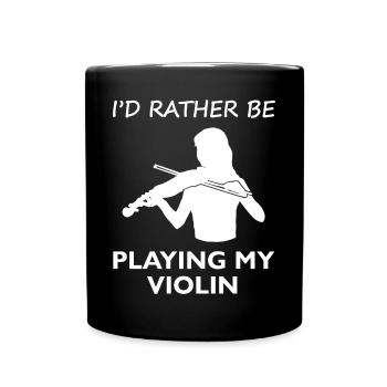 Sehnsucht Violinen Spielzeit Geschenk - Tasse einfarbig - Schwarz - Vorne