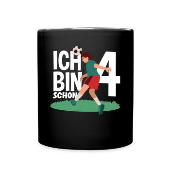 4e anniversaire 4 ans de football joueur de football - Mug uni - noir - Devant