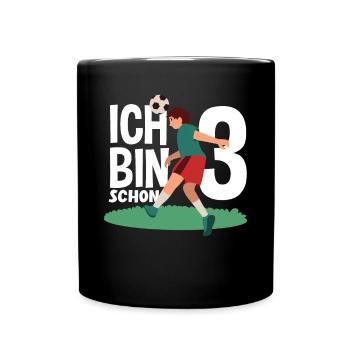 3rd Birthday 3 Years Soccer Soccer Player - Full Colour Mug - black - Front