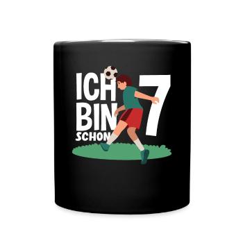 7th Birthday 7 Years Soccer Soccer Player - Full Colour Mug - black - Front