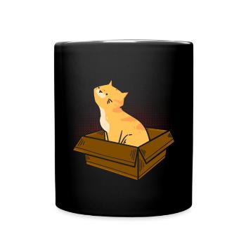 Katze In Box Retro Süße Katzenliebhaber Lustig - Tasse einfarbig - Schwarz - Vorne