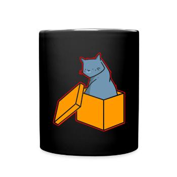 Katze In Box Retro Süße Katzenliebhaber Lustig - Tasse einfarbig - Schwarz - Vorne