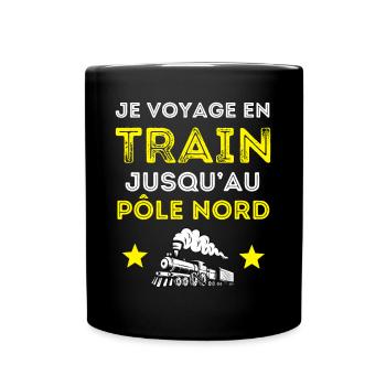 Je voyage en train jusqu'au pôle nord - Mug uni - noir - Devant