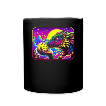 Pickleball-Enthusiast, Drachenliebhaber, Paddelspo - Tasse einfarbig - Schwarz - Vorne