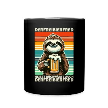 The free beer Fred is called backwards, also the - Full Colour Mug - black - Front