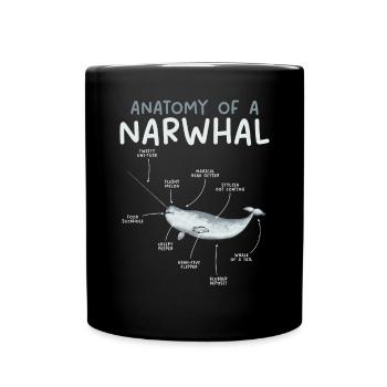 Narwhal Unicorn Whale - Full Colour Mug - black - Front