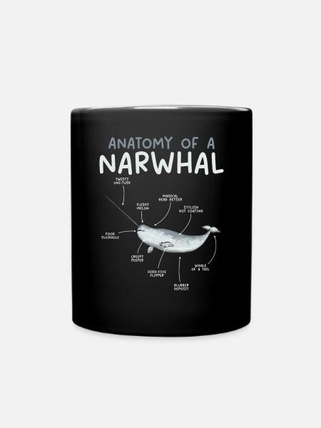 Narwal Einhornwal - Tasse einfarbig - Schwarz