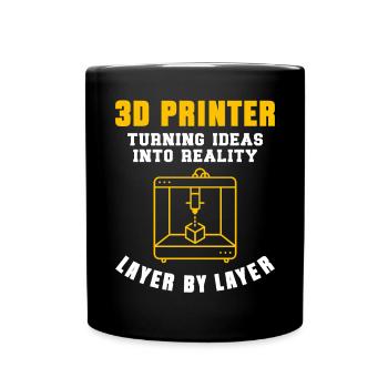 3D Drucker 3D Druck - Tasse einfarbig - Schwarz - Vorne